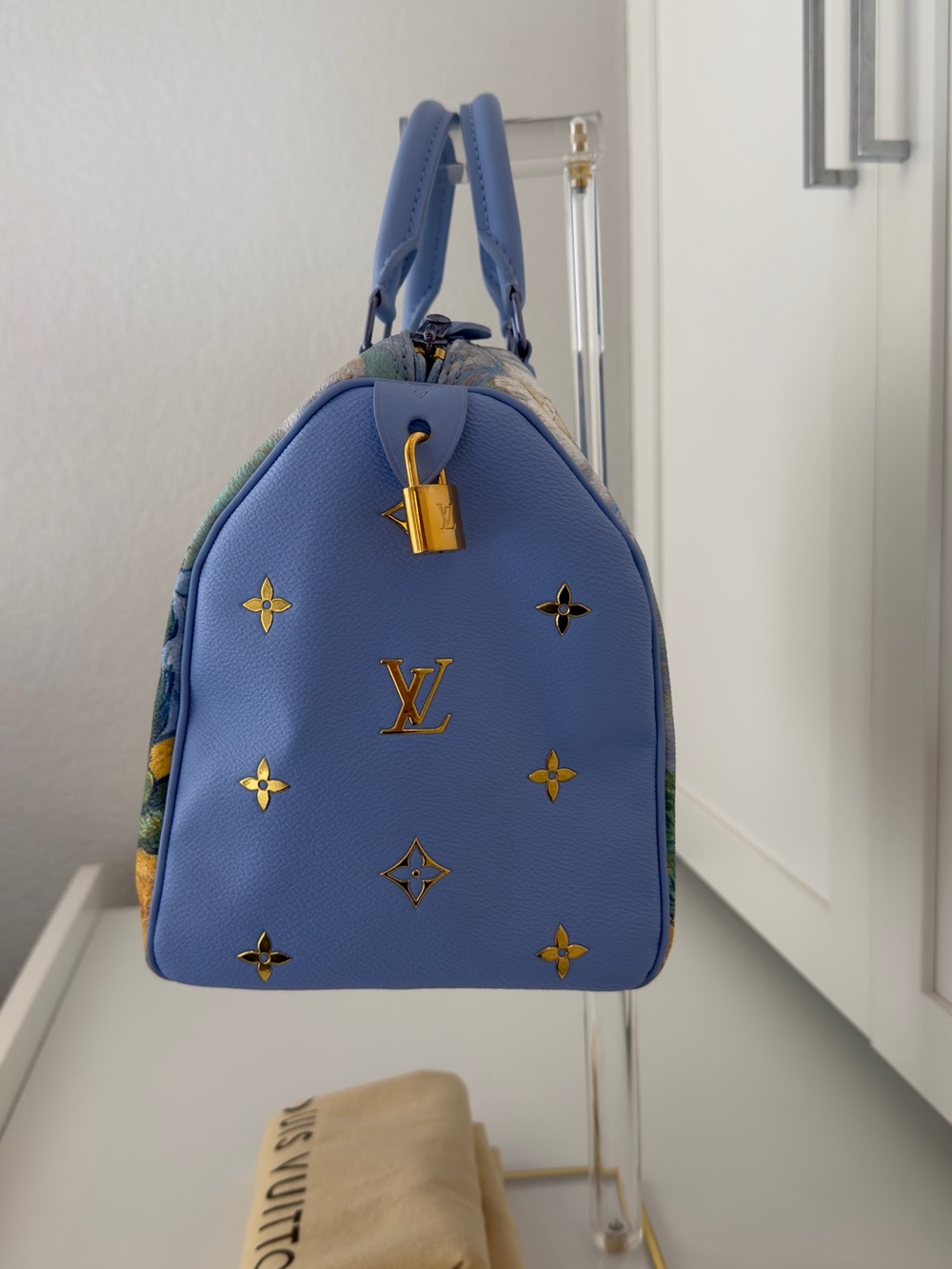 Van Gogh Blue Art-Print Satchel Bag - Picture 3 of 11